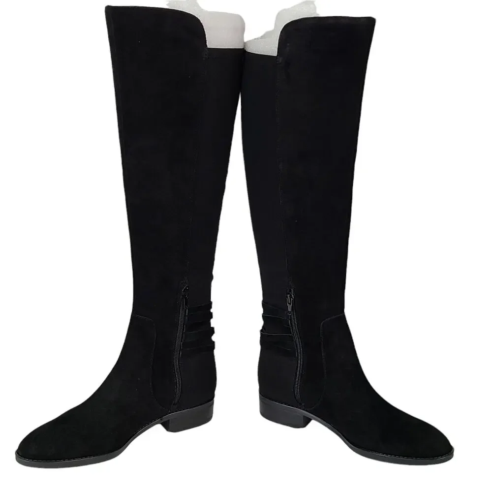 Vince Camuto Pauletta Foxy black suede tall slouchy knee boots normcore 7.5